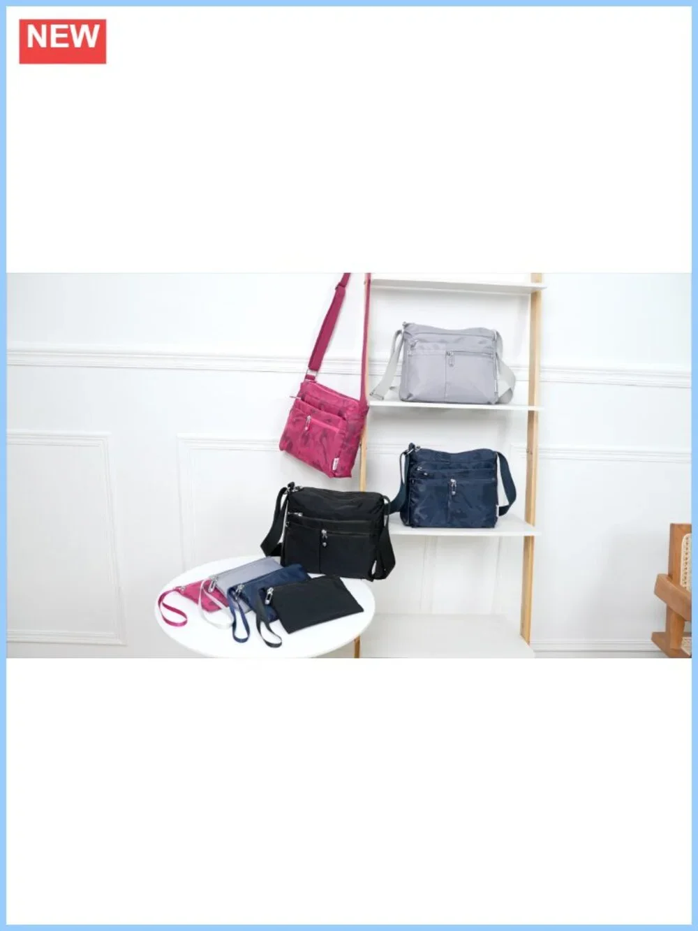 ETidy Large Casual Waterproof Lightweight Polyester Crossbody Bag with Zipper